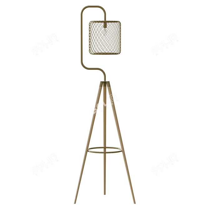 Beige Floor Lamp Andorra 3D model image 1