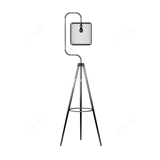 Beige Floor Lamp Andorra 3D model image 2