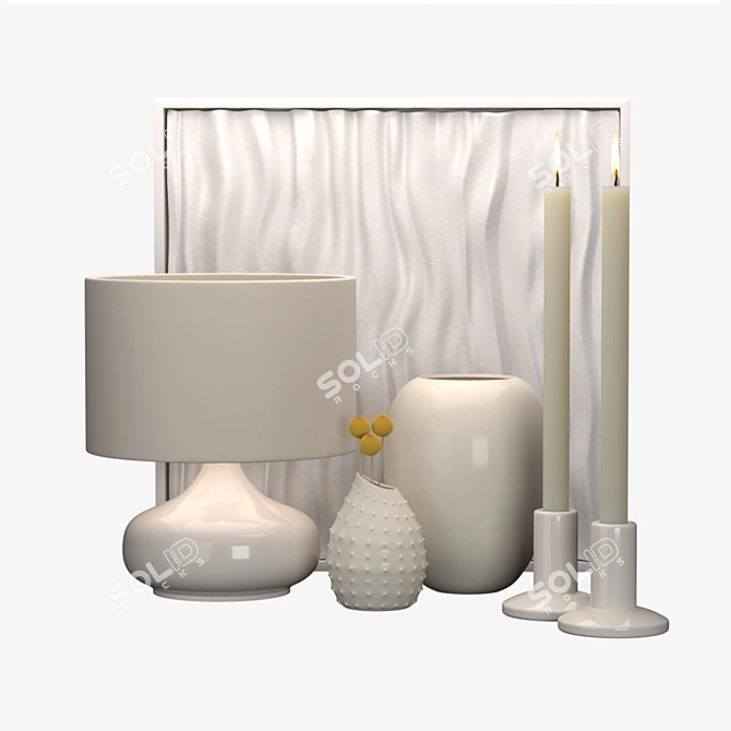 Elegant Ceramic Decor Set 3D model image 1