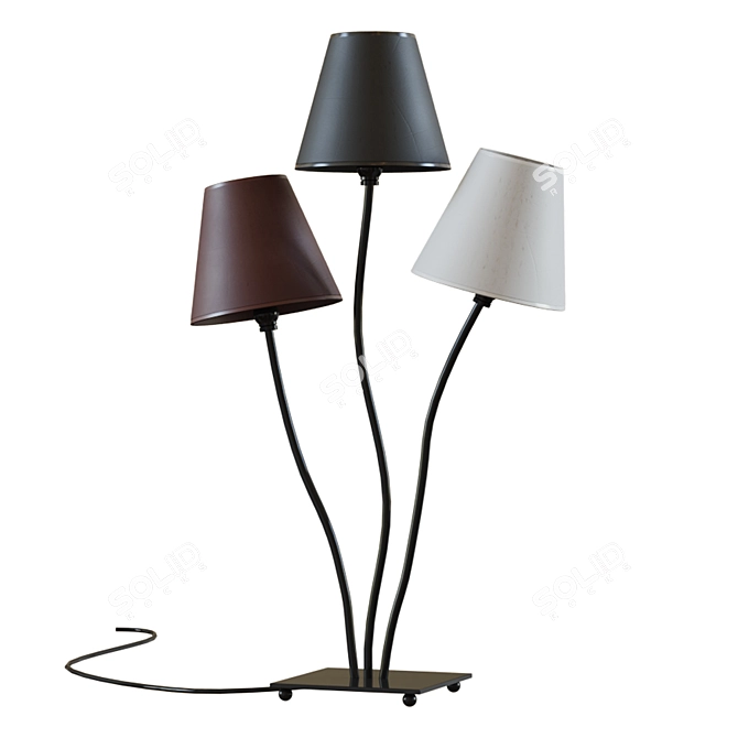 Flexible Table Lamp-40*67*16 Steel/Cotton, Black/Brown/White 3D model image 1