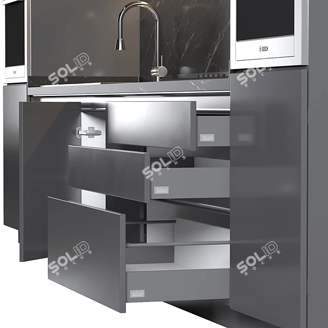 Modern Kitchen Set - 2015 Design 3D model image 2