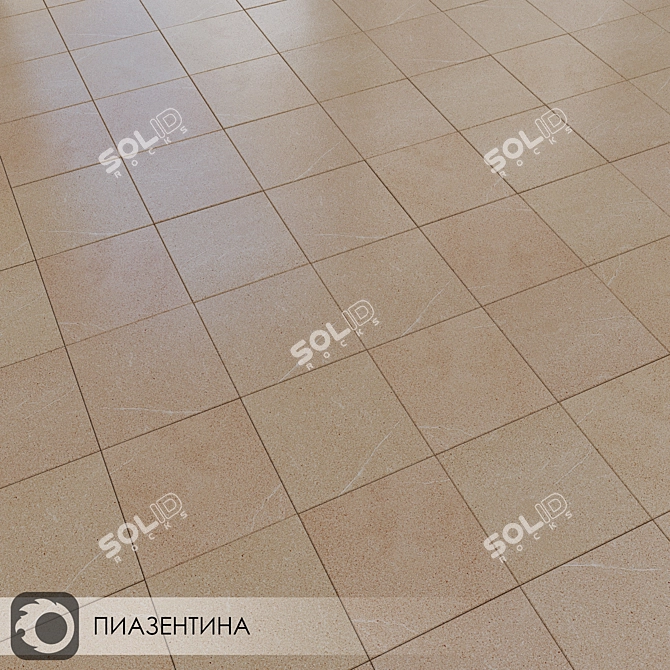 Piasentina Beige: 30x30 Matte Ceramic Tiles 3D model image 3