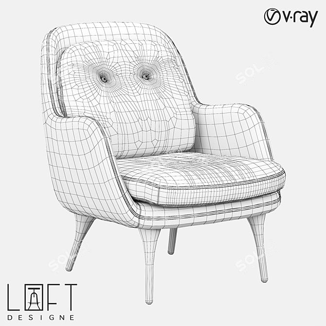 LoftDesigne Armchair 2442: Sleek Modern Design 3D model image 2