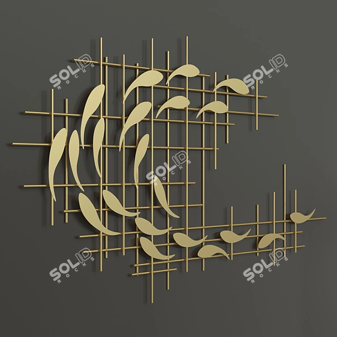 Modern Iron Wall Decor: Elegant Luxury 3D model image 1