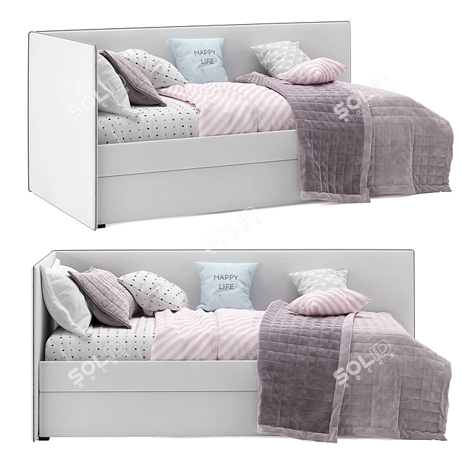 Bert Sofa Bed: One-Sided Comfort 3D model image 2