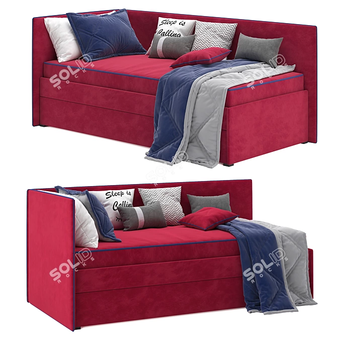 Bert Sofa Bed: One-Sided Comfort 3D model image 3