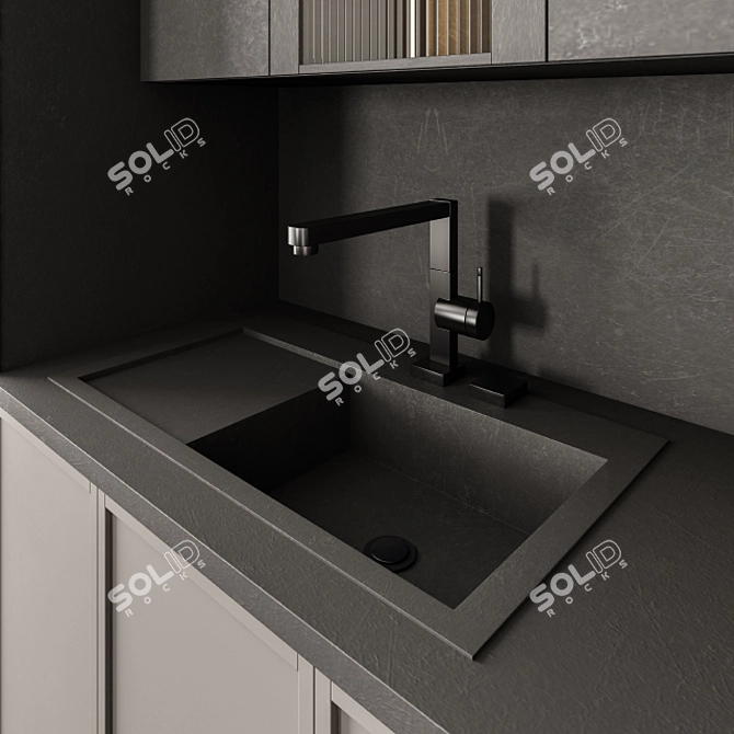 Neo Classic Kitchen - Black/Brown 32 3D model image 3