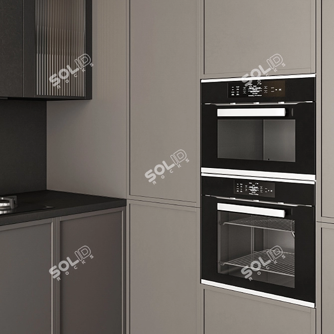 Neo Classic Kitchen - Black/Brown 32 3D model image 4