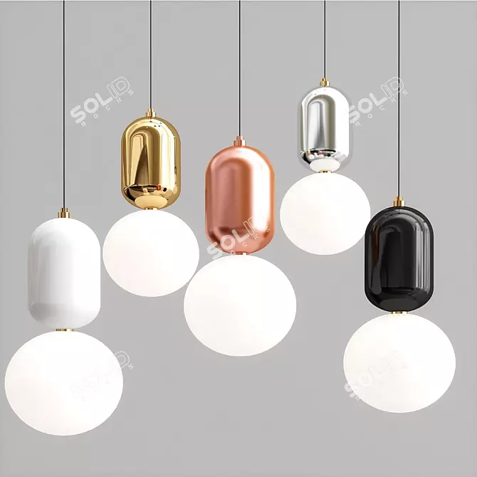 Minimalist Pendant Lamp with Soft Ambient Light 3D model image 2