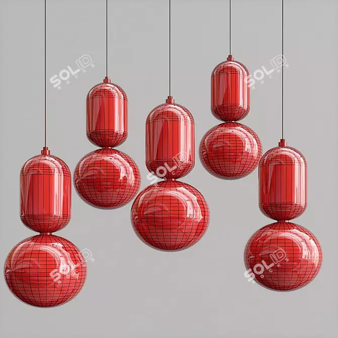 Minimalist Pendant Lamp with Soft Ambient Light 3D model image 3