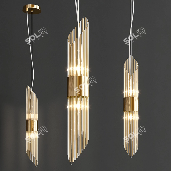 Bacaen One: Sleek Metal and Glass Pendant Light 3D model image 2