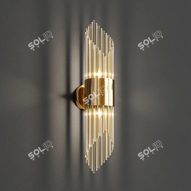 Elegant Brass Wall Sconce 3D model image 1