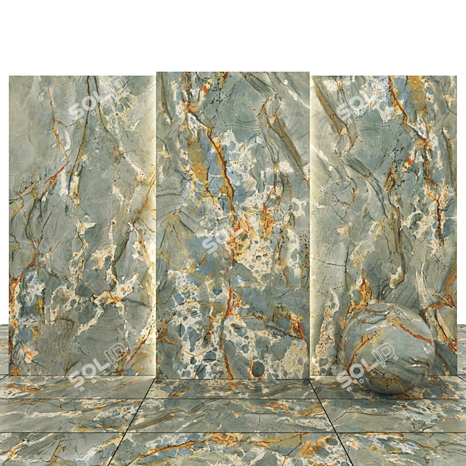 Imperial Roma Marble: Luxe Tiles 3D model image 2