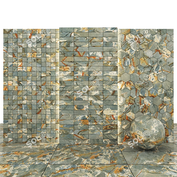 Imperial Roma Marble: Luxe Tiles 3D model image 3