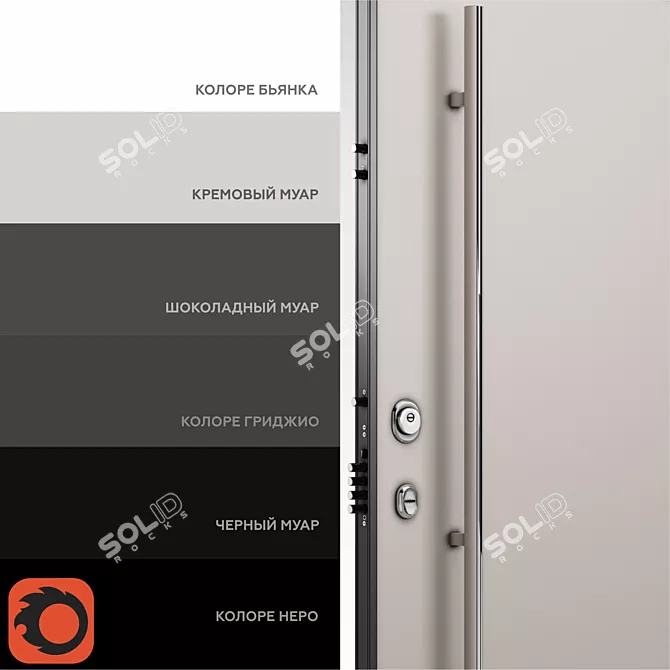 Aviation Comfort: Domani Solid Entry Door & Panels 3D model image 2