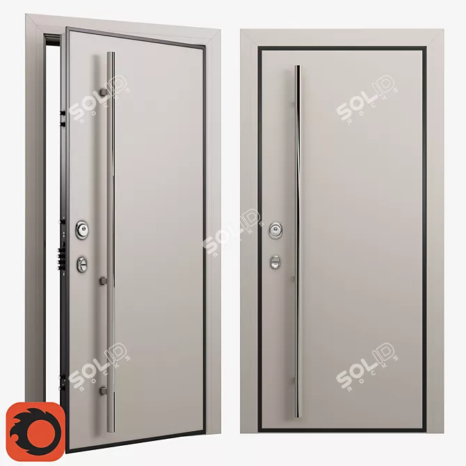 Aviation Comfort: Domani Solid Entry Door & Panels 3D model image 4