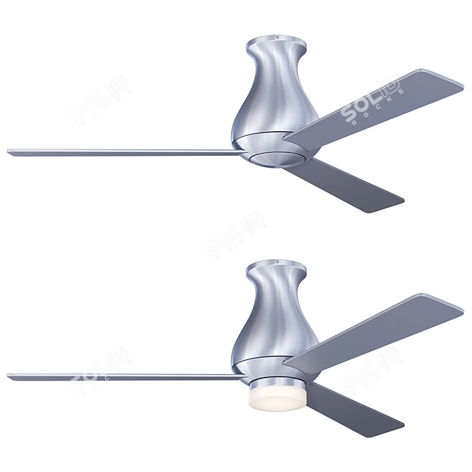 Altus Flush Mount Ceiling Fan | Sleek and Stylish 3D model image 1