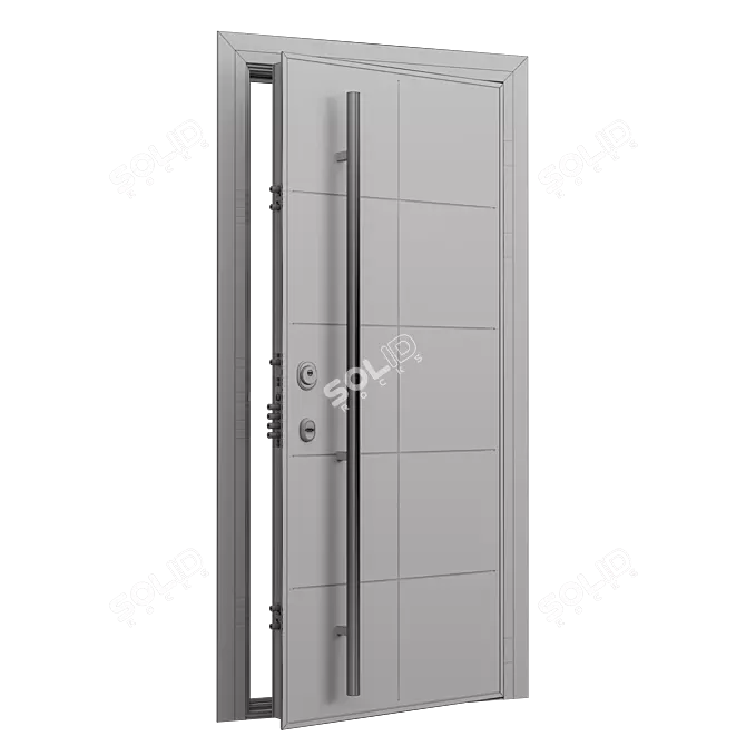 Durable Domani 100: Aviation-Grade Aluminum Entry Door 3D model image 3