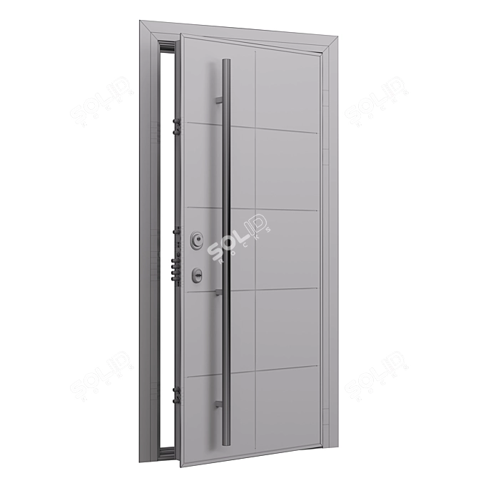 Durable Domani 100: Aviation-Grade Aluminum Entry Door 3D model image 6