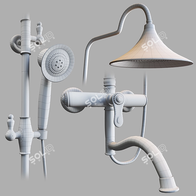 Title: Modern Shower System with BRDF Compatibility 3D model image 4