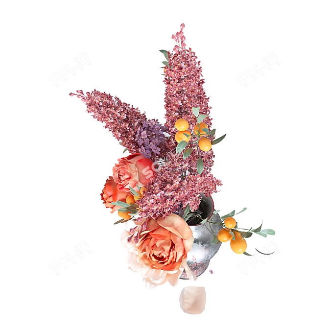 Spring Blossom Bouquet 3D model image 6