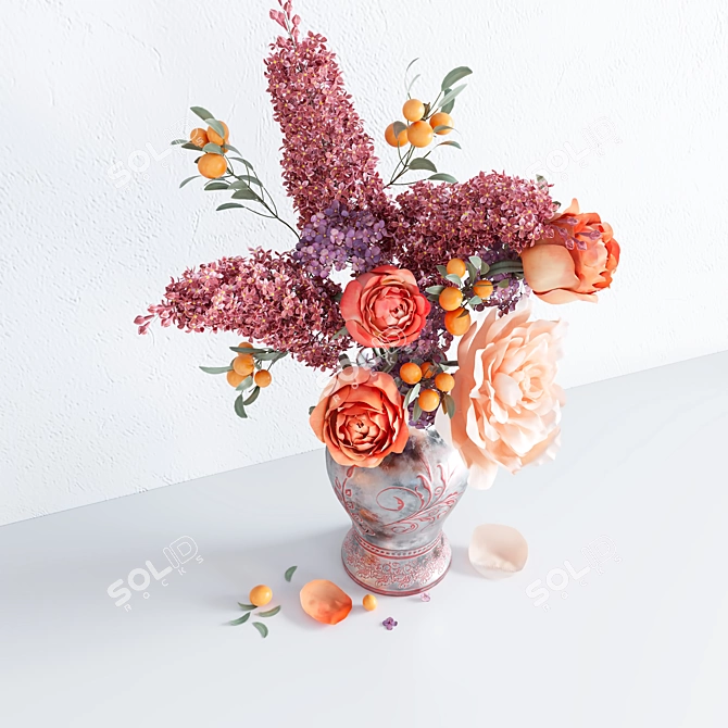 Spring Blossom Bouquet 3D model image 7