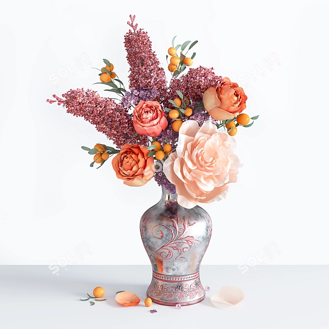 Spring Blossom Bouquet 3D model image 10