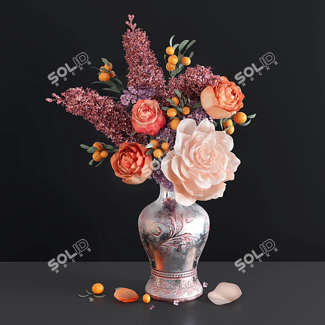 Spring Blossom Bouquet 3D model image 1