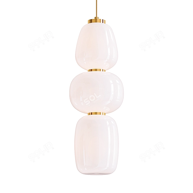 Stacked Triple Lampion Pendant 3D model image 1