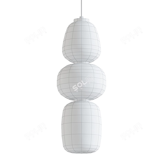 Stacked Triple Lampion Pendant 3D model image 2