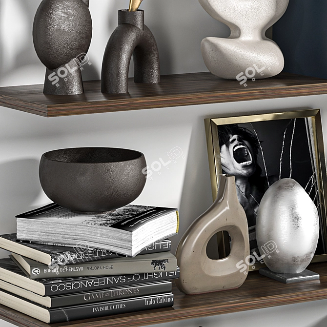 Modern Decorative Shelf Set 3D model image 3