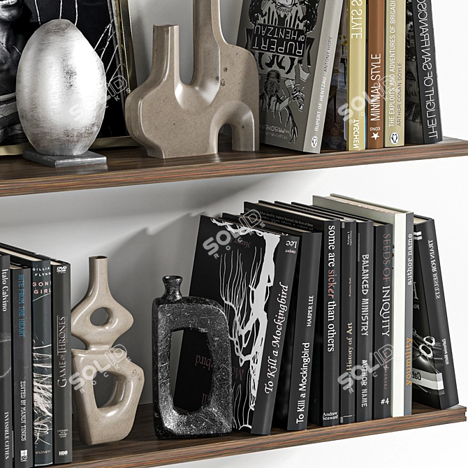 Modern Decorative Shelf Set 3D model image 4