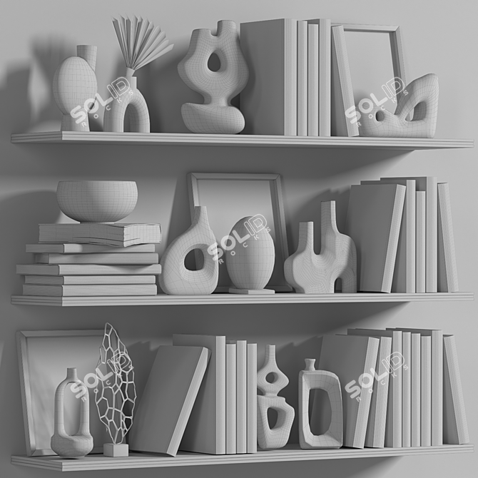 Modern Decorative Shelf Set 3D model image 6