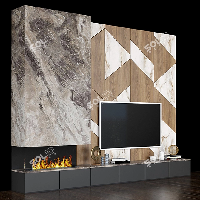 Sleek TV Stand 063: Ready for Visualizations 3D model image 2