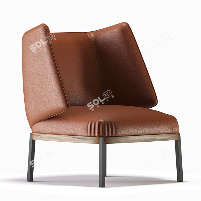 Cozy Comfort: Hug High Armchair 3D model image 6