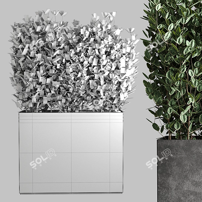 Outdoor Plant Collection: 25 Concrete Vase 3D model image 3