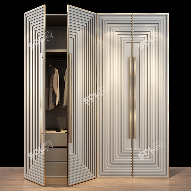 Vintage Wood Cabinet - Cabinet Furniture 049 3D model image 1