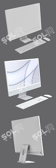 Apple iMac M1 24: Sleek Design with Magic Keyboard & Mouse 3D model image 6