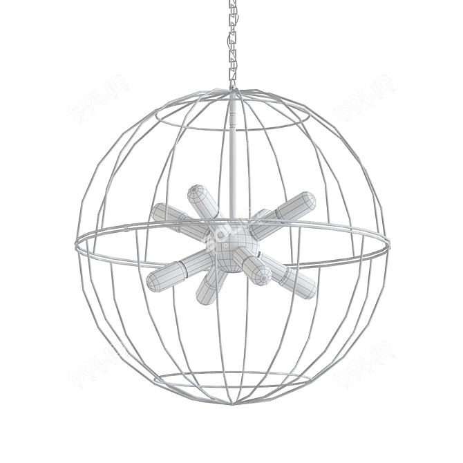 Modern Wire Globe Sputnik Chandelier 3D model image 2