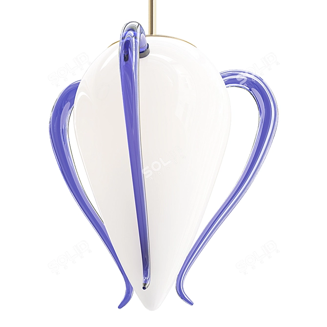 Elegant Murano Glass Pendant 3D model image 1