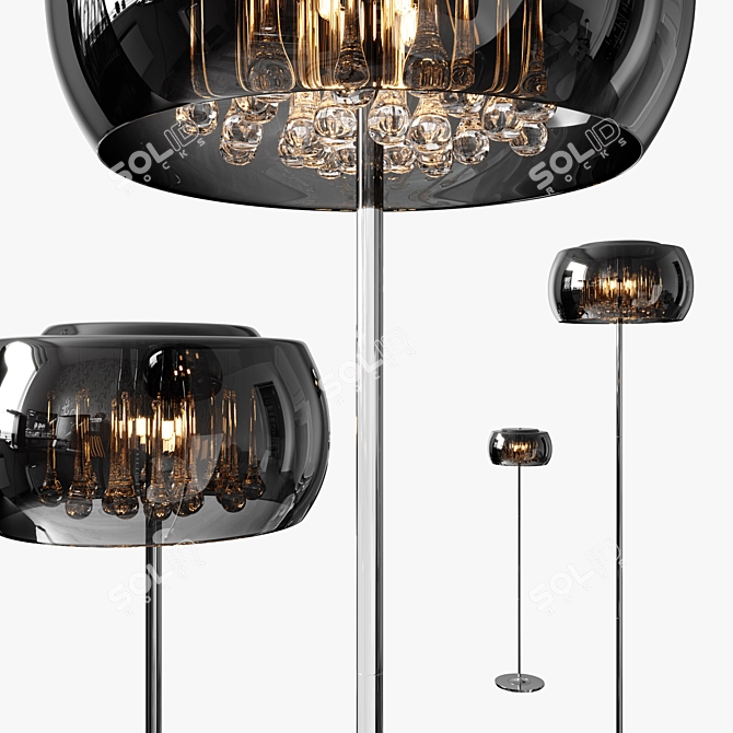 Crystal Chrome Floor Lamp: Modern Elegance 3D model image 7