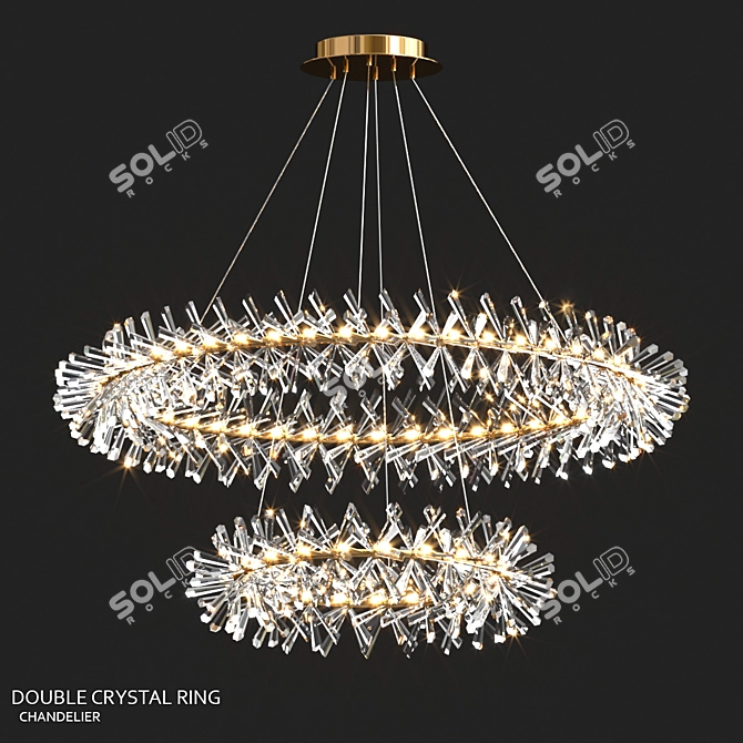 Elegant Marianna Chandelier, 100cm Diameter 3D model image 1