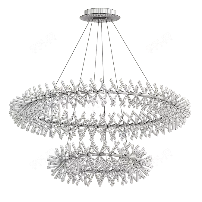 Elegant Marianna Chandelier, 100cm Diameter 3D model image 3