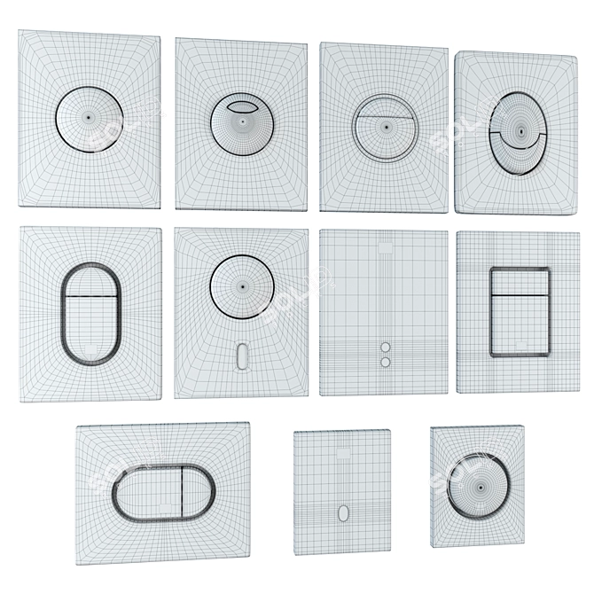 Sleek Grohe Flush Plates - Easy Installation 3D model image 2