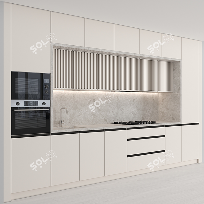 Modern Island Kitchen: Versatile & High-Quality 3D model image 4
