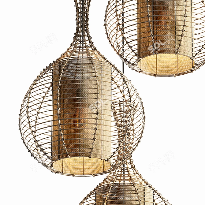 Rattan Branch Jug Lamp 3D model image 2