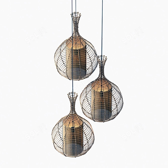 Rattan Branch Jug Lamp 3D model image 4