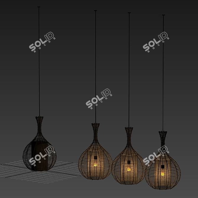 Rattan Branch Jug Lamp 3D model image 6