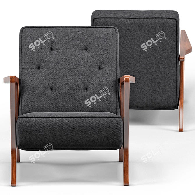 Elegant Eloise Accent Chair 3D model image 4