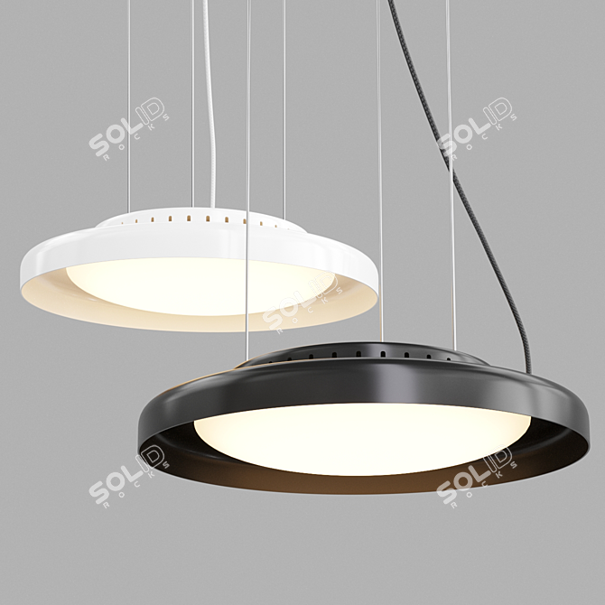 Elegant DOLME LED Pendant- A Modern Delight 3D model image 1